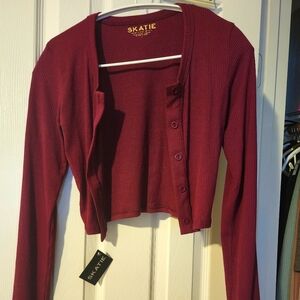 SKATIE Kylie Ribbed Cropped Cardigan - NWT *offers welcome*